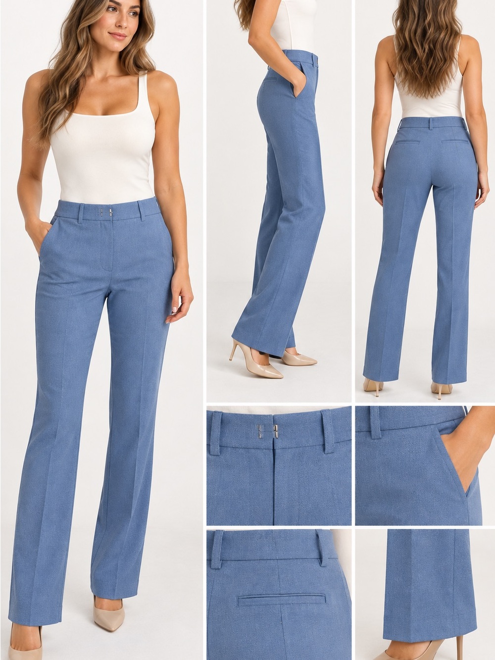 NWT Express Blue Super Soft Twill Dress Pants Size 8S Short $80
